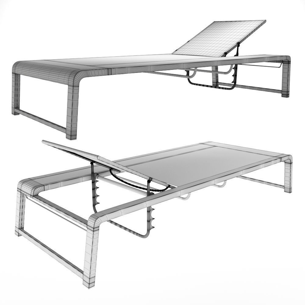 Sun lounger 3D model_4