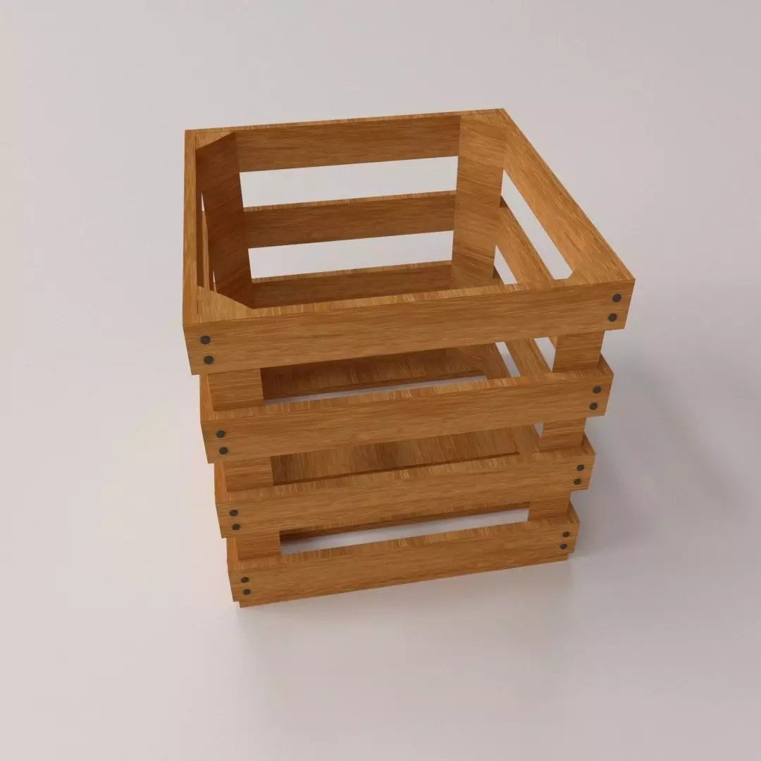 Wooden Crate 3D model_0