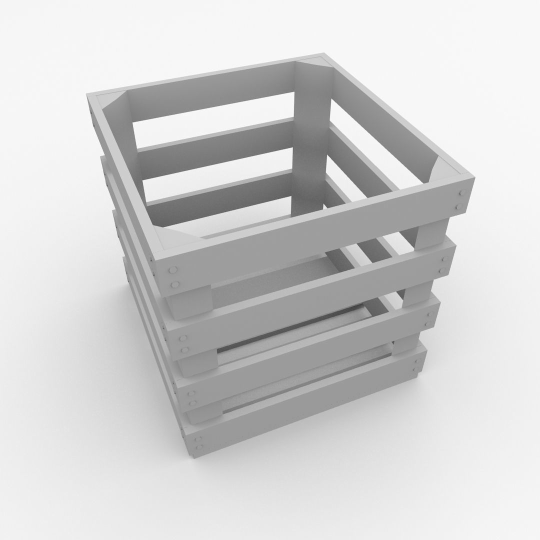 Wooden Crate 3D model_3