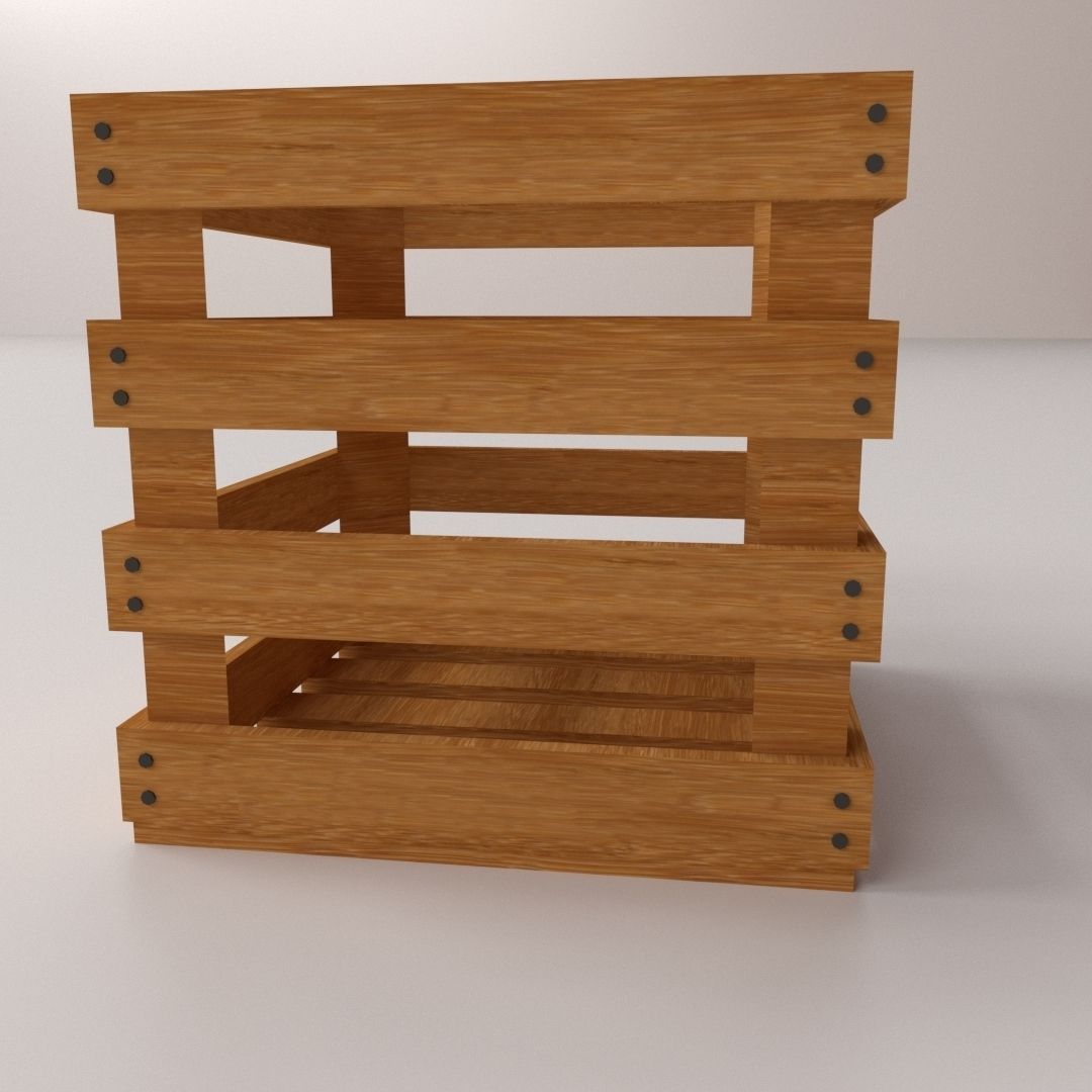 Wooden Crate 3D model_1