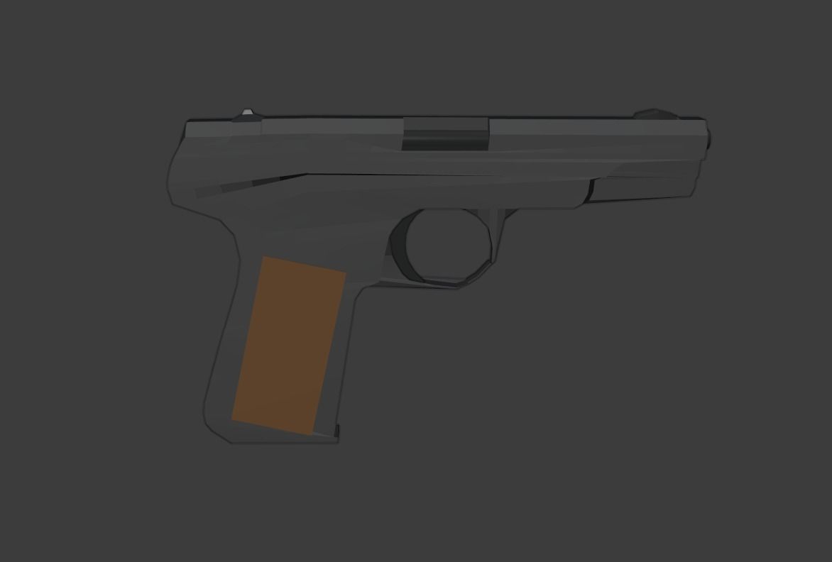 Low Poly Gun Free low-poly 3D model_1