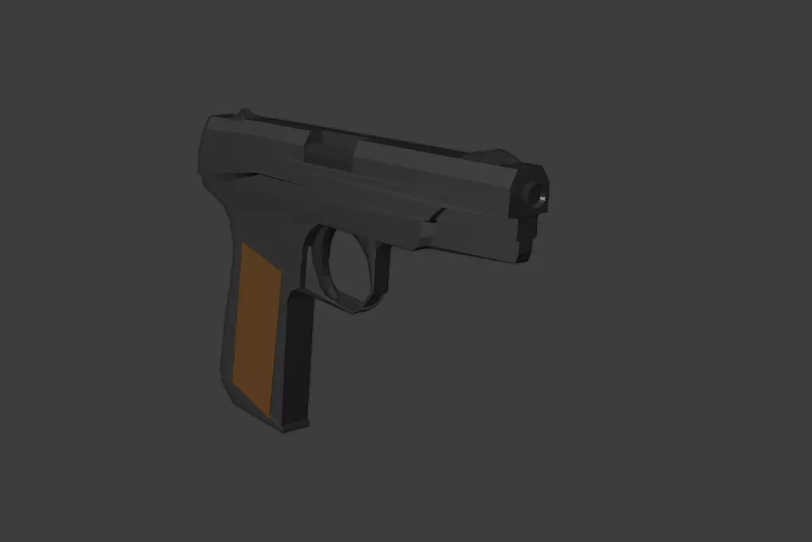 Low Poly Gun Free low-poly 3D model_0