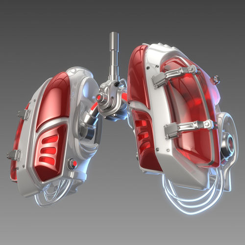 Mechanical lungs concept 3D model