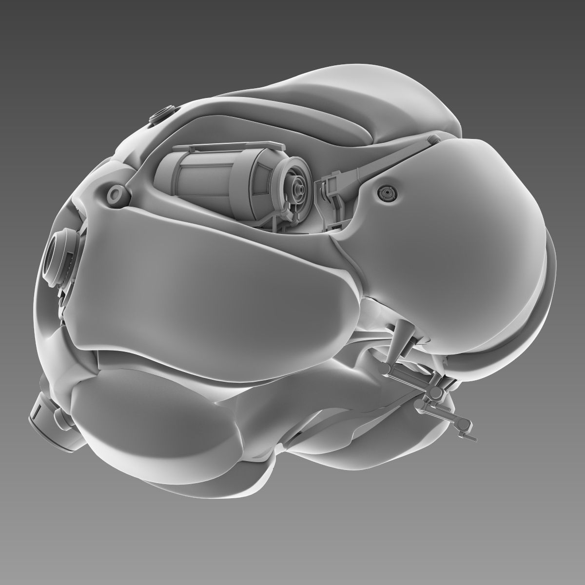 Artificial brain concept 3D model_11