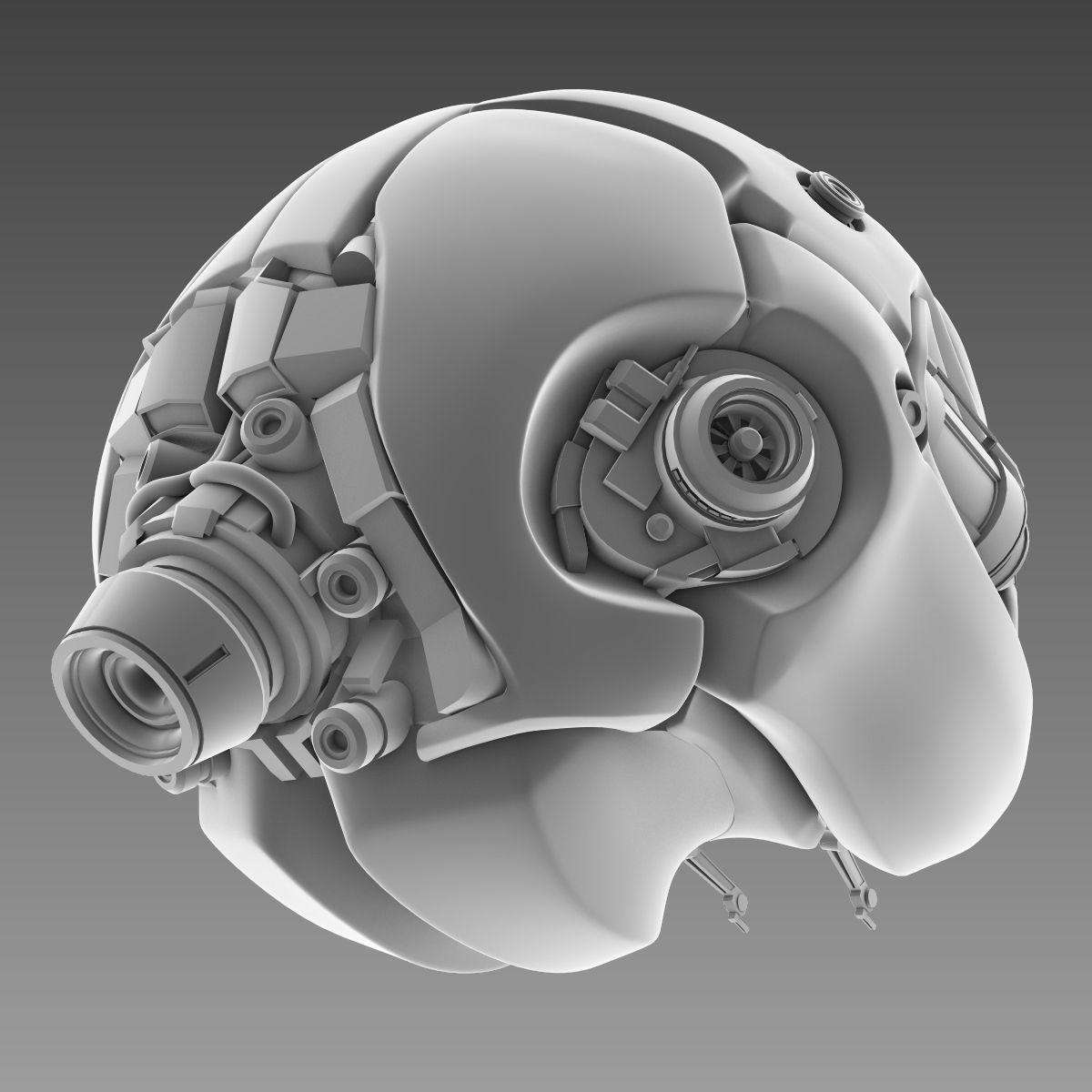 Artificial brain concept 3D model_12