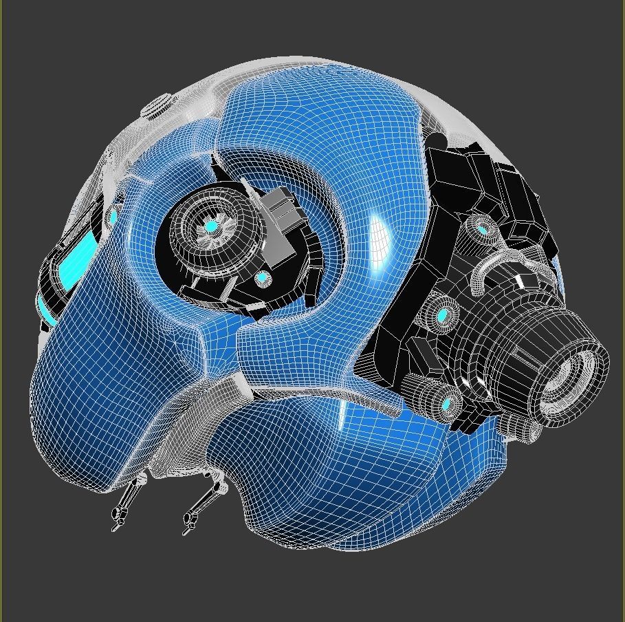 Artificial brain concept 3D model_21