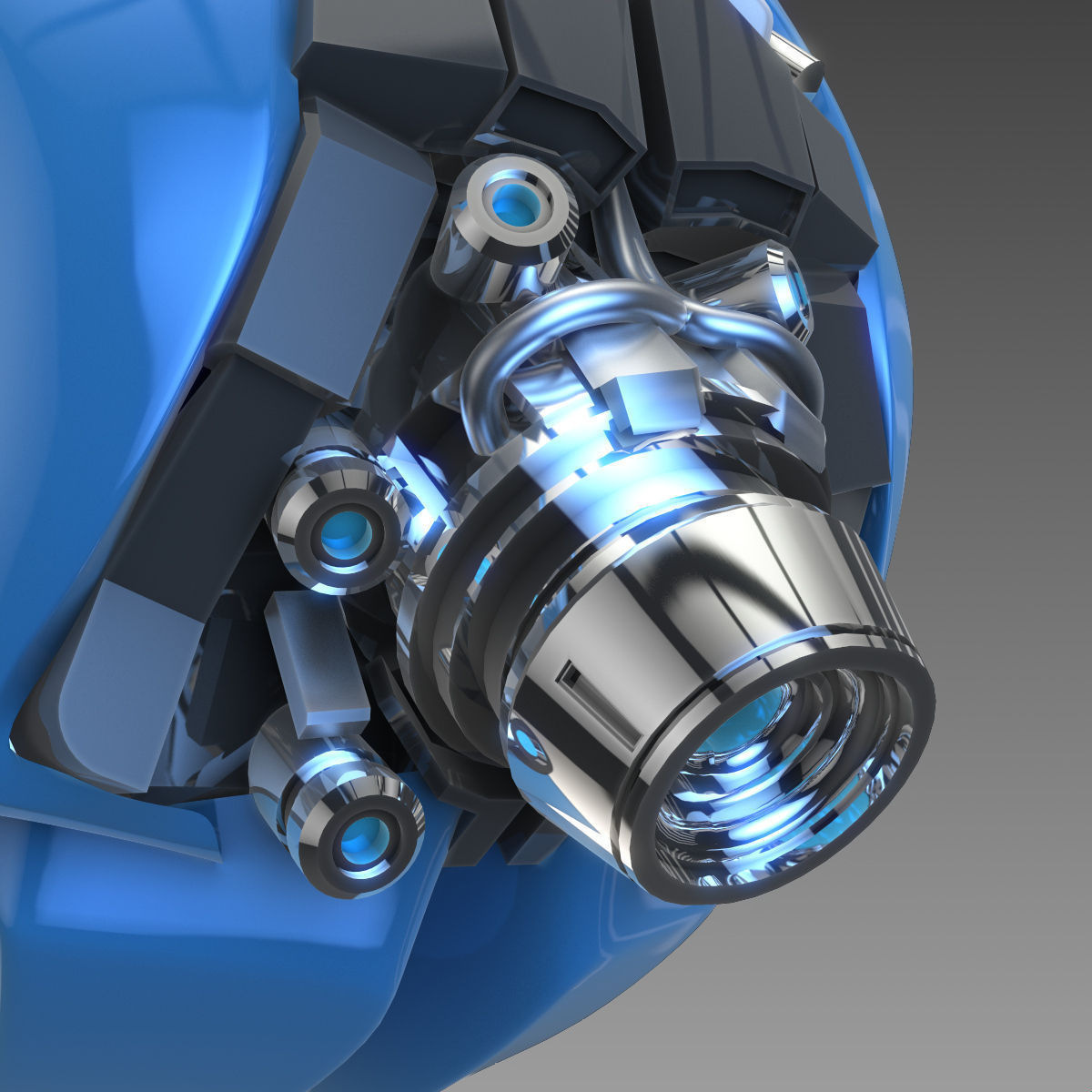 Artificial brain concept 3D model_4