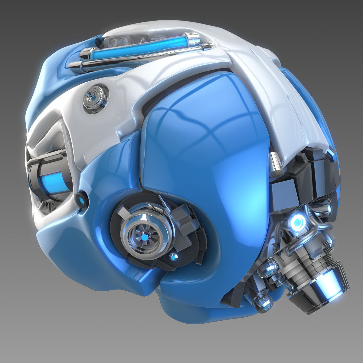 Artificial brain concept 3D model_3