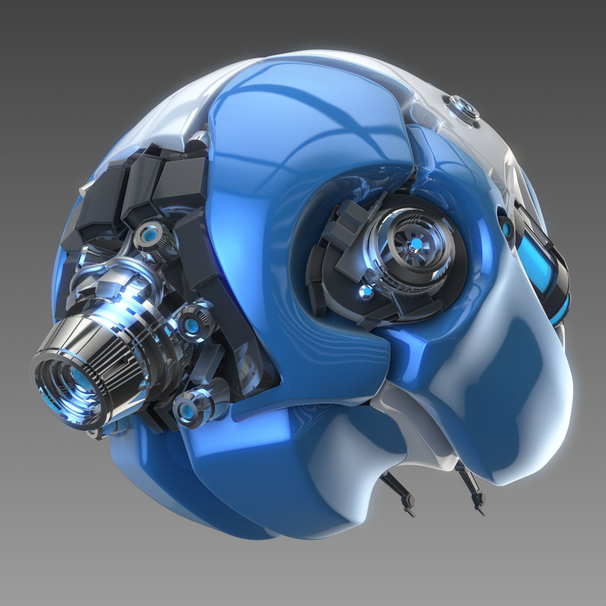 Artificial brain concept 3D model_2