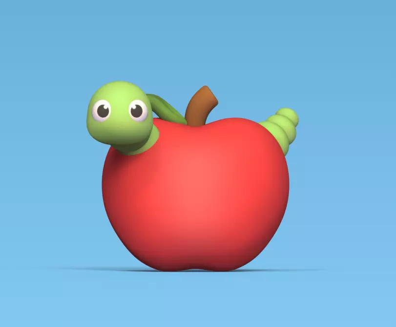 Apple Worm 3D print model
