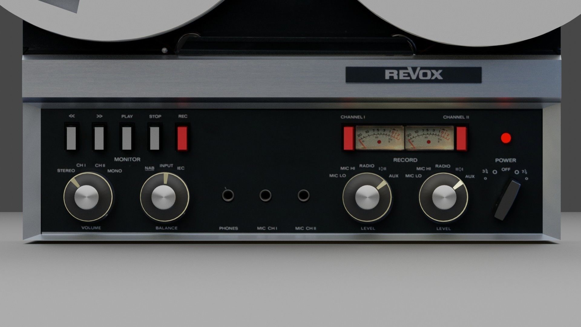 Revox A77 Vintage Tape Machine Low-poly 3D model_1