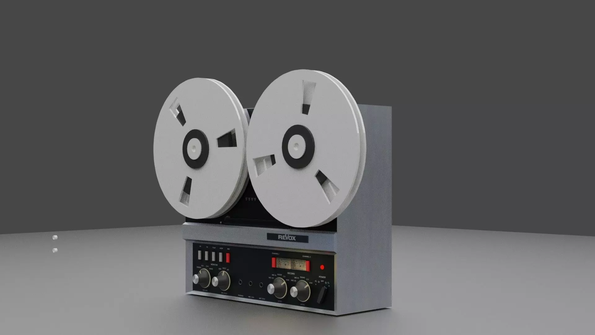 Revox A77 Vintage Tape Machine Low-poly 3D model_0