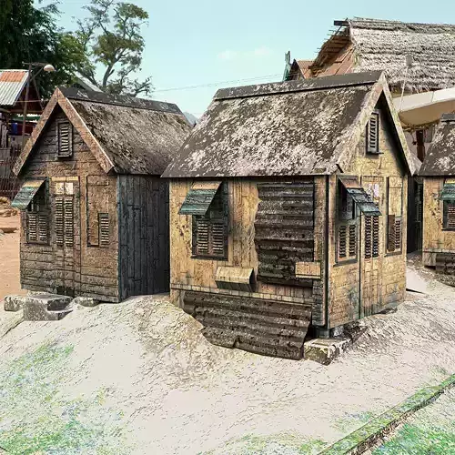 Lowpoly village House Game Asset Design