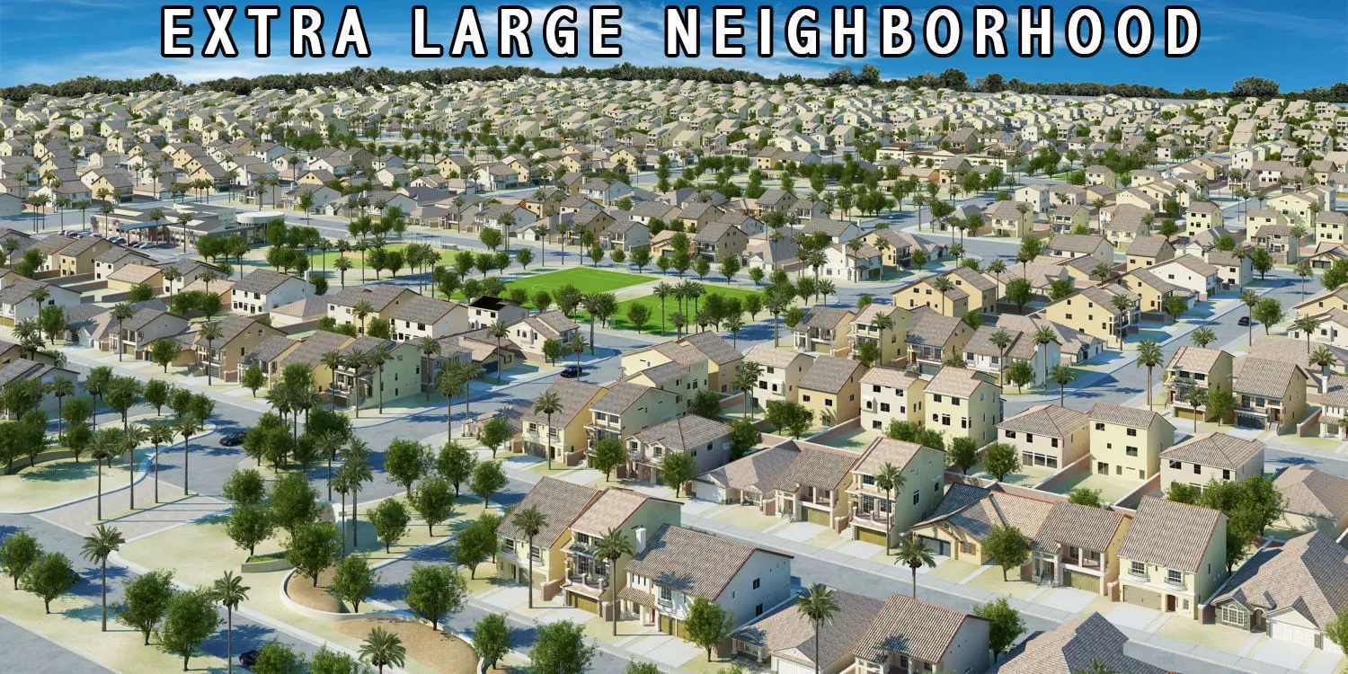 NEIGHBORHOOD 1100 HOUSES 3D model_0