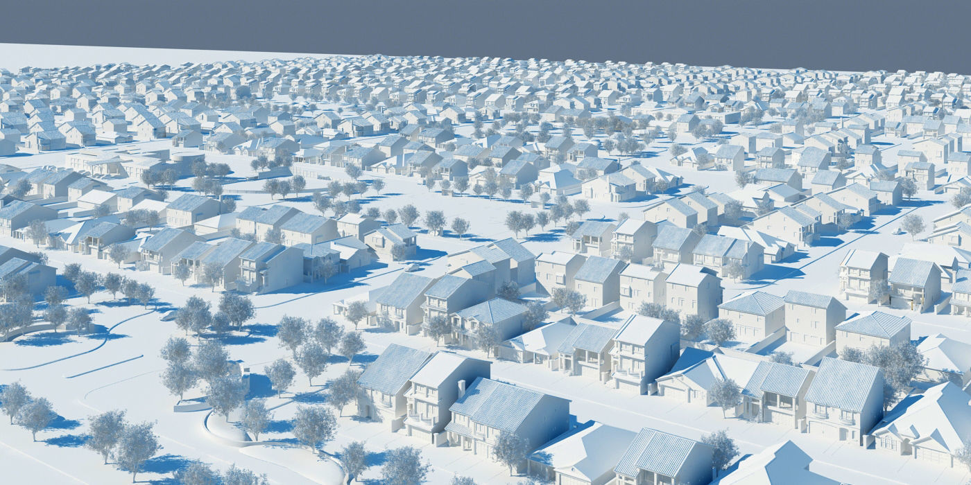 NEIGHBORHOOD 1100 HOUSES 3D model_2