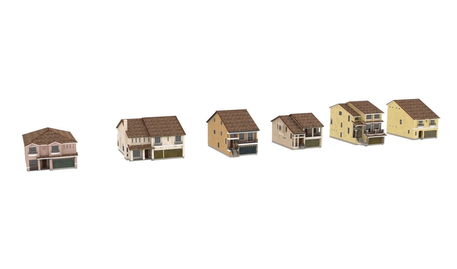 NEIGHBORHOOD 1100 HOUSES 3D model_8