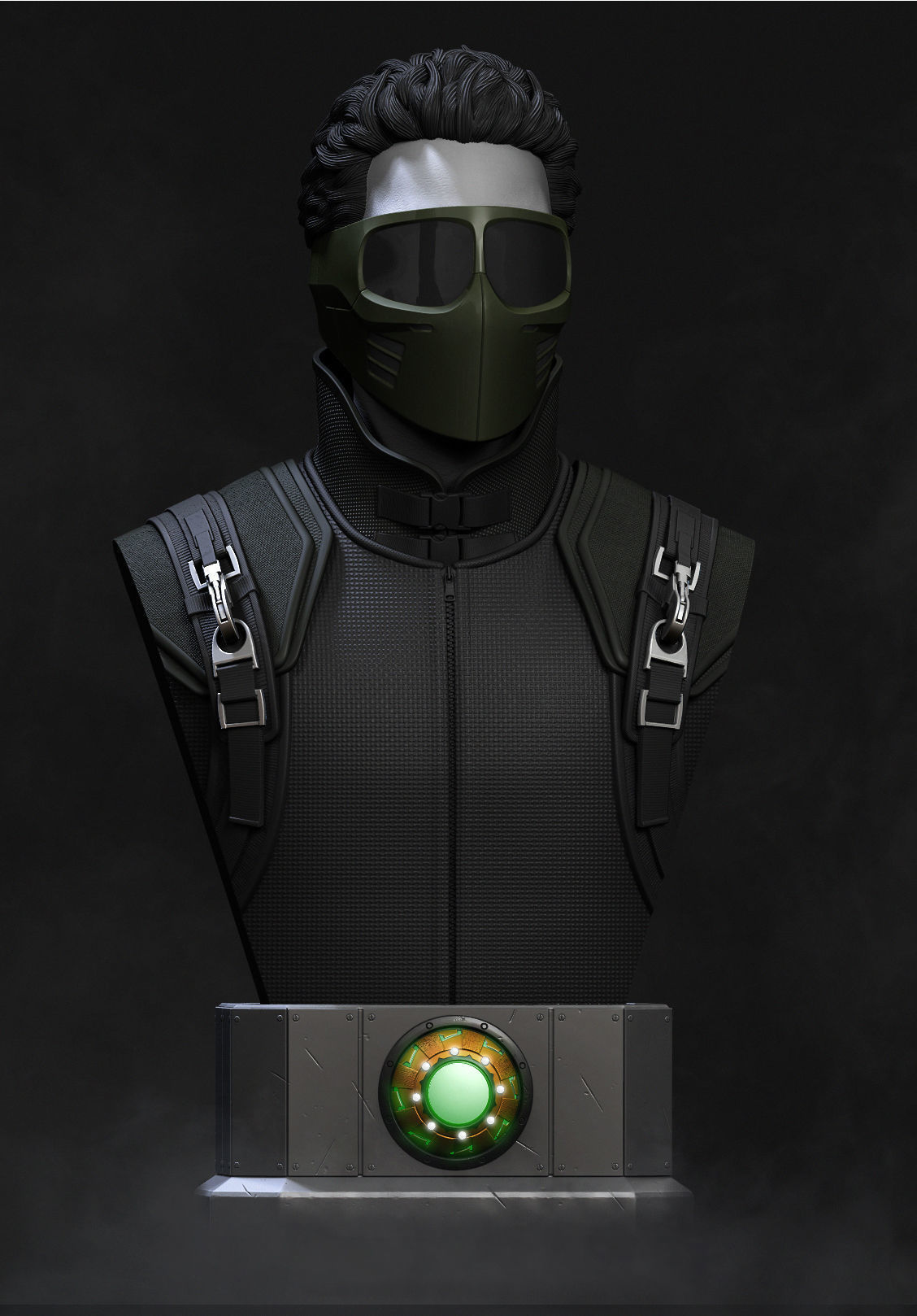 Harry Osborn Green Goblin Bust 3D print model_1