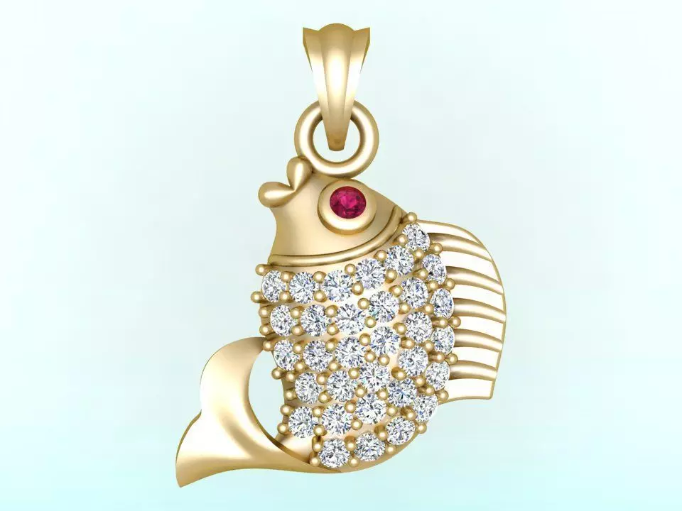 Carp pendant - Fish pendant - Womens pendants - N1034 3D print model