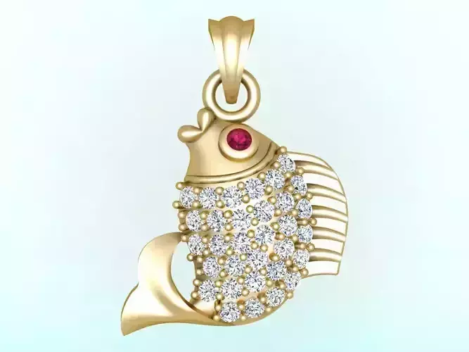 Carp pendant - Fish pendant - Womens pendants - N1034