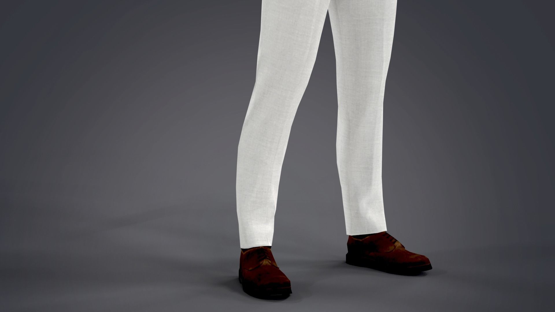 Fur White Suit Man With Face Mask Rigged  Low-poly 3D model_14