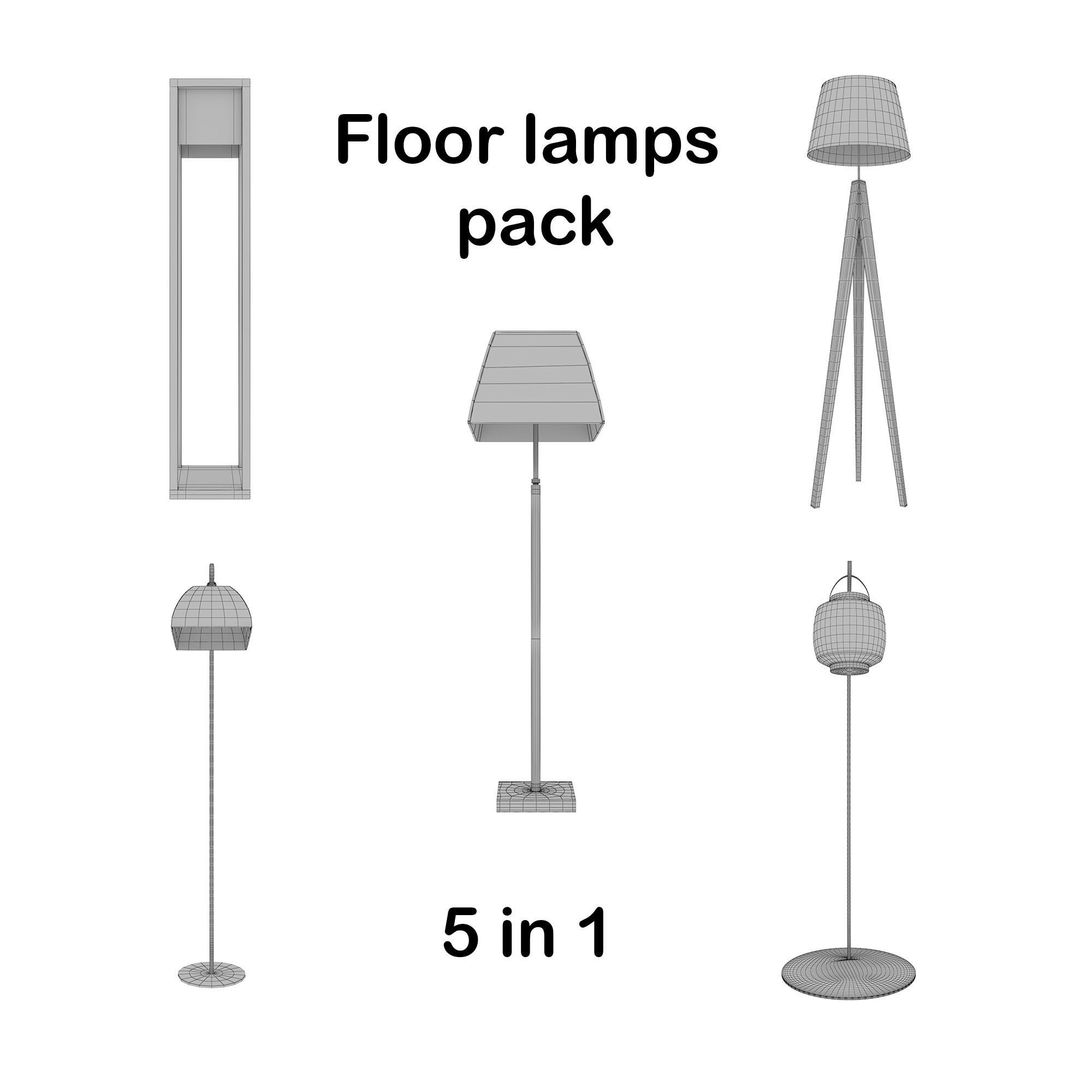 Floor Lamps Pack Armani Casa 3D model_1