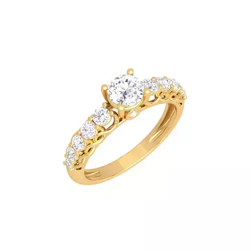 Gold Diamond Ring Print Model