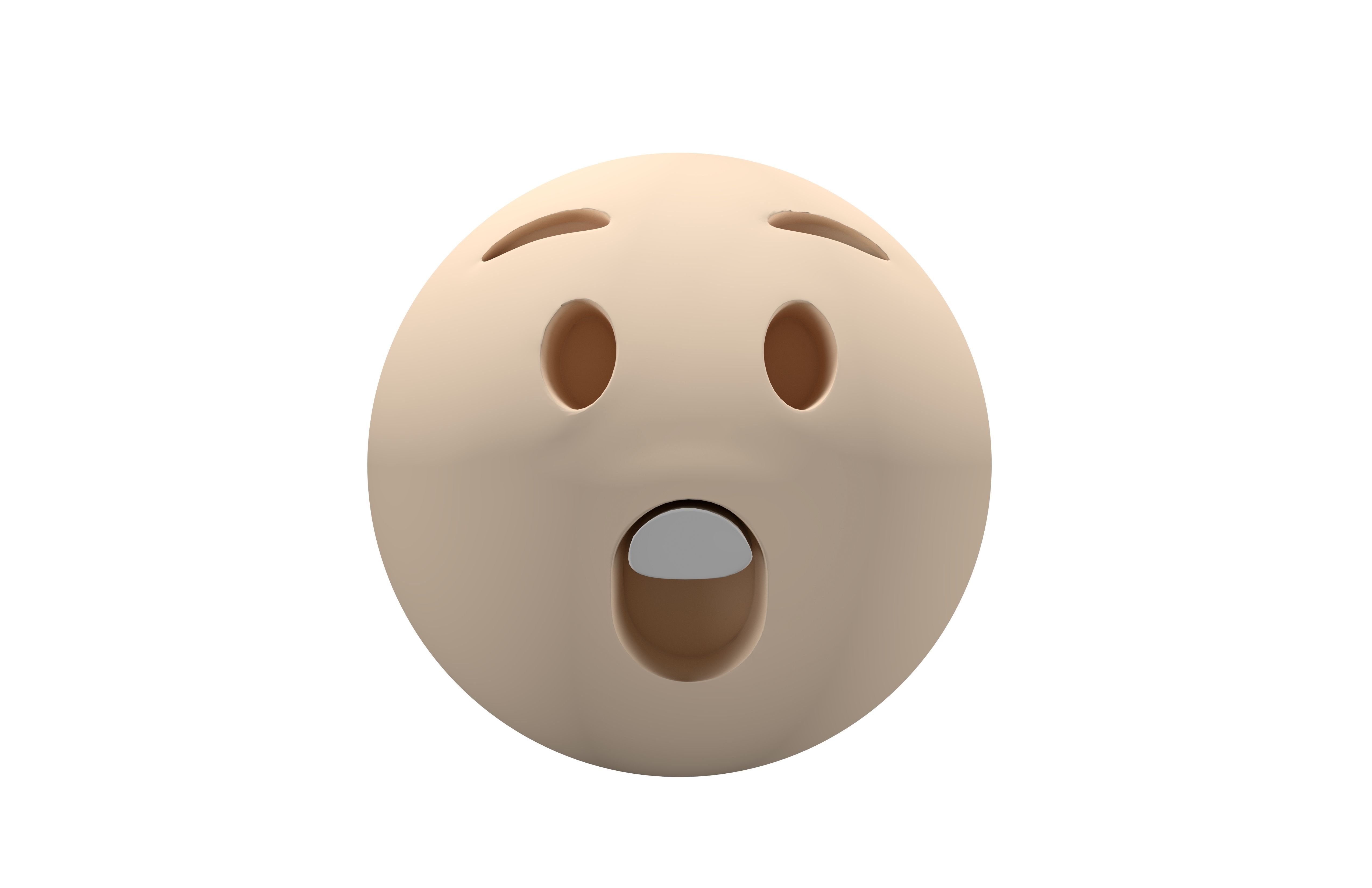 Astonished Face v2 002 Low-poly 3D model_1