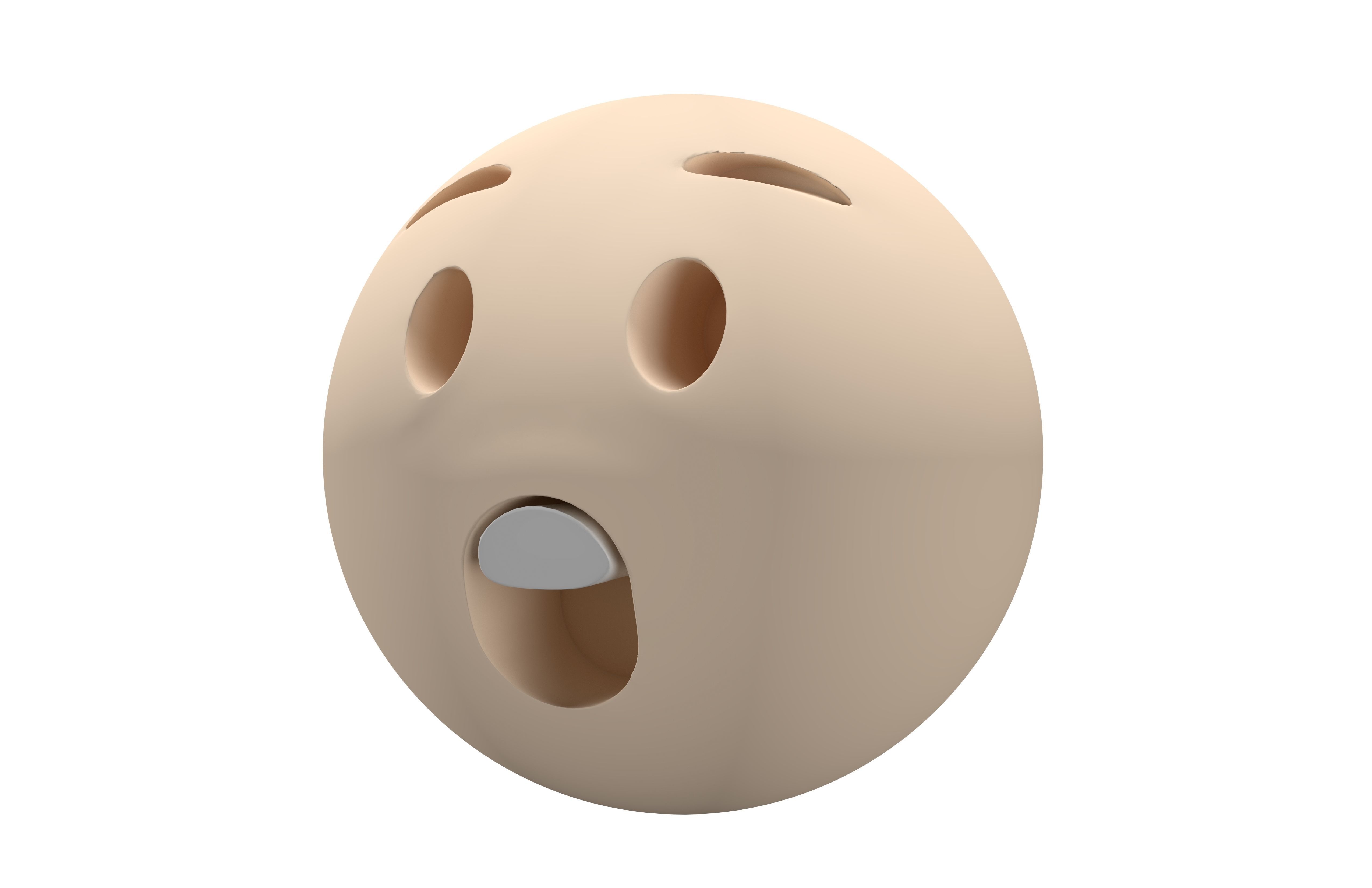 Astonished Face v2 002 Low-poly 3D model_3