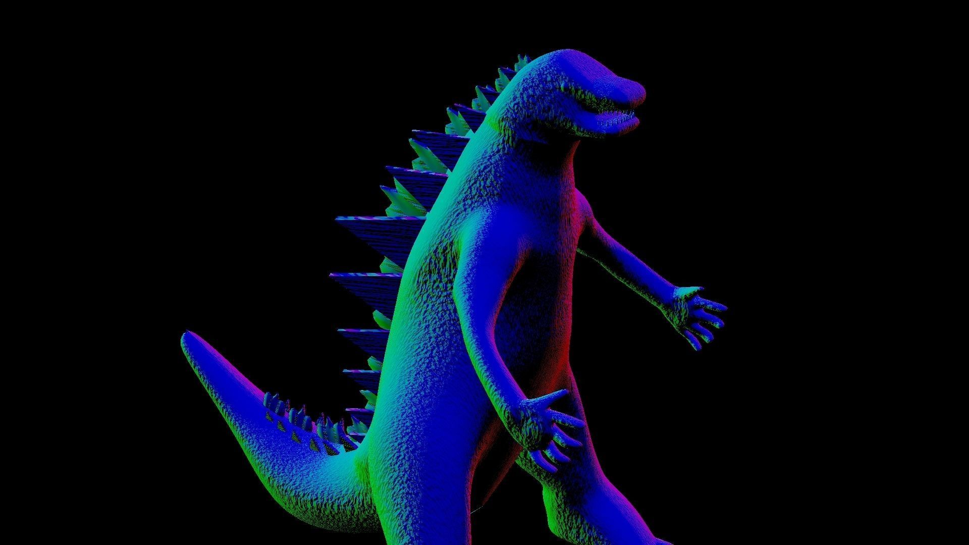 Godzilla - Monster - King of Monsters Low-poly 3D model_4