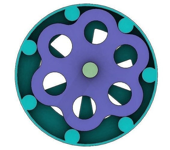 Mechanical Principle-External cycloidal gear set-Lobes 6 Free 3D print model