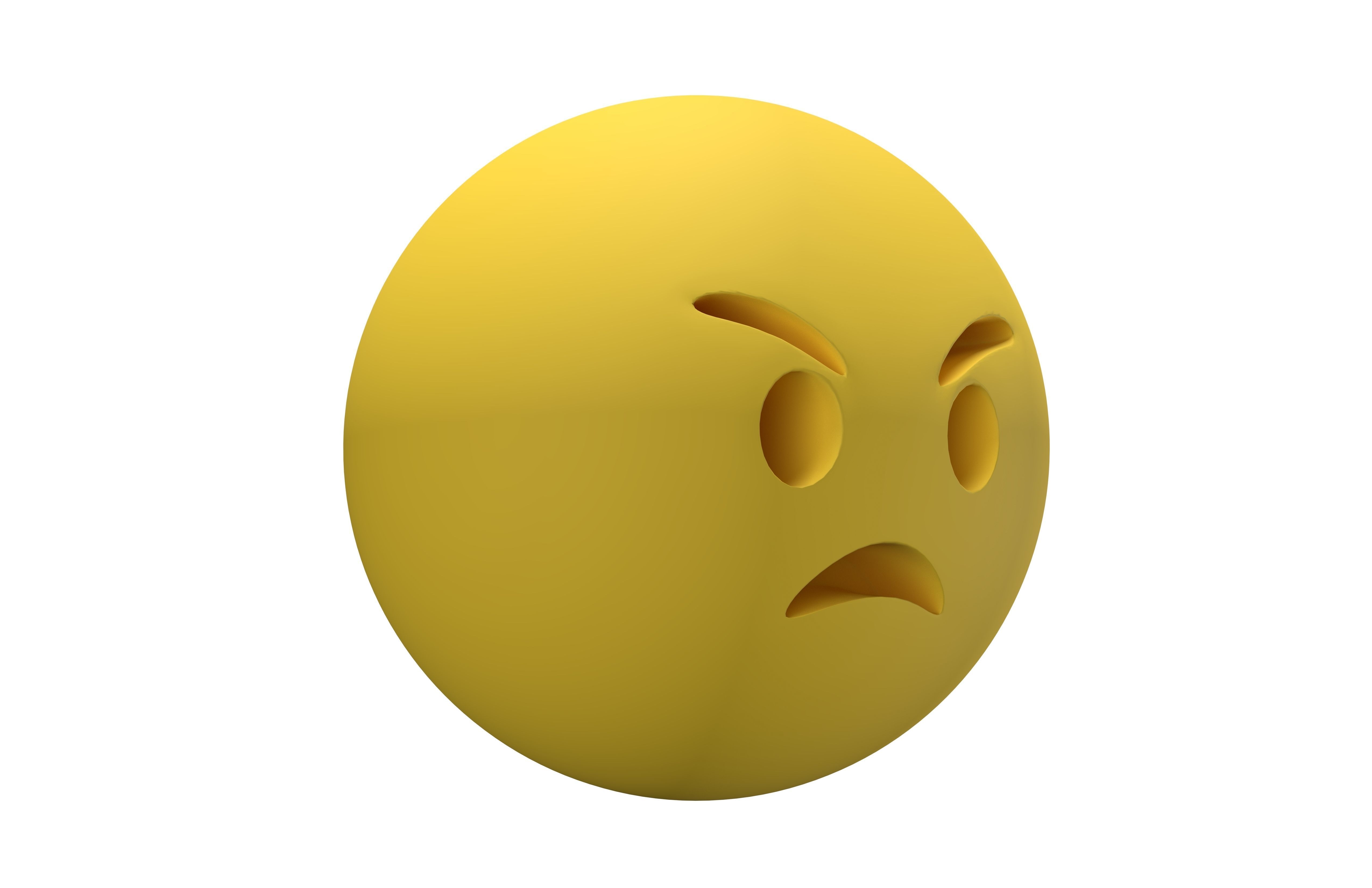 Angry Face v2 001 Low-poly 3D model_3