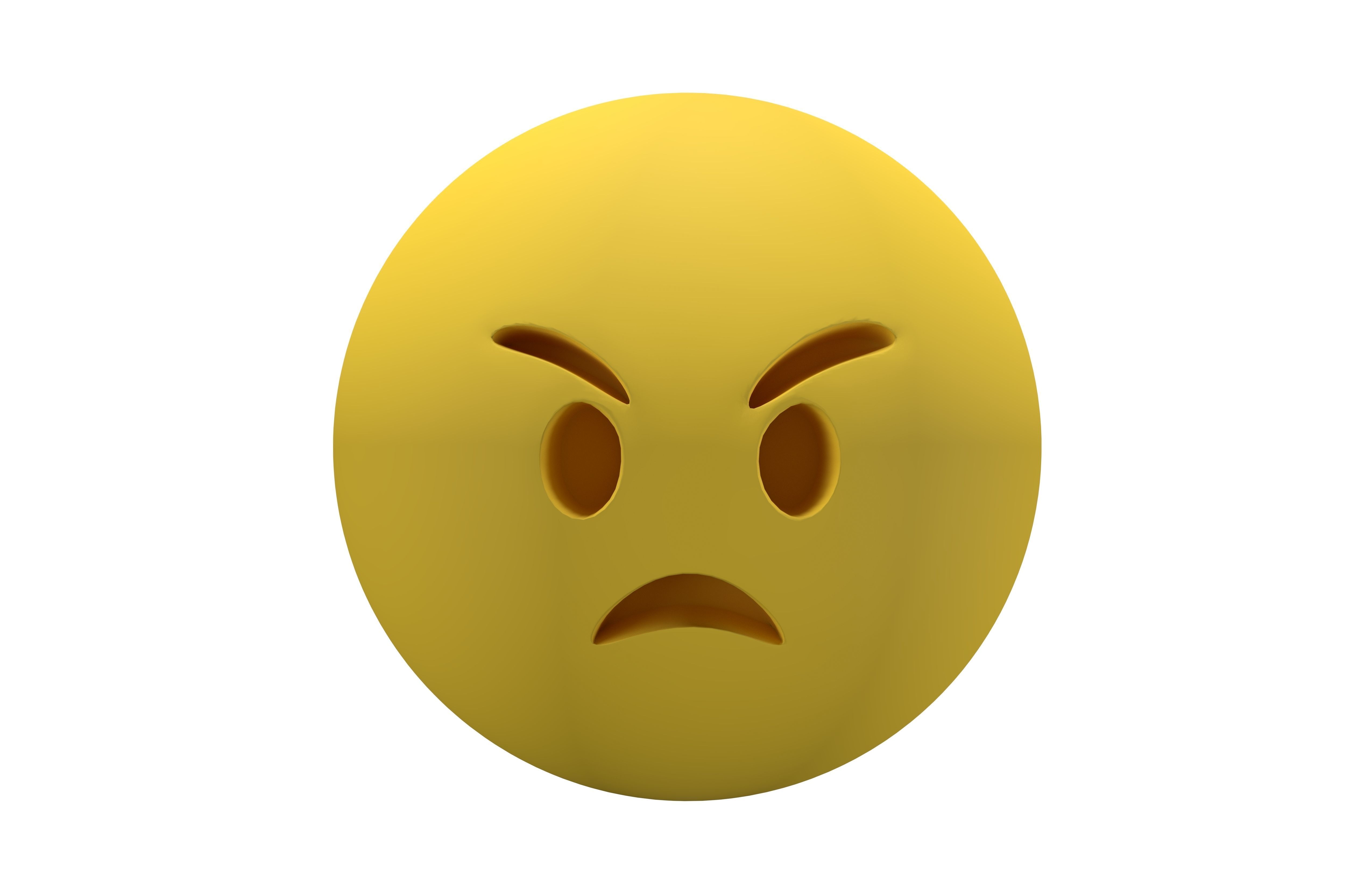 Angry Face v2 001 Low-poly 3D model_2
