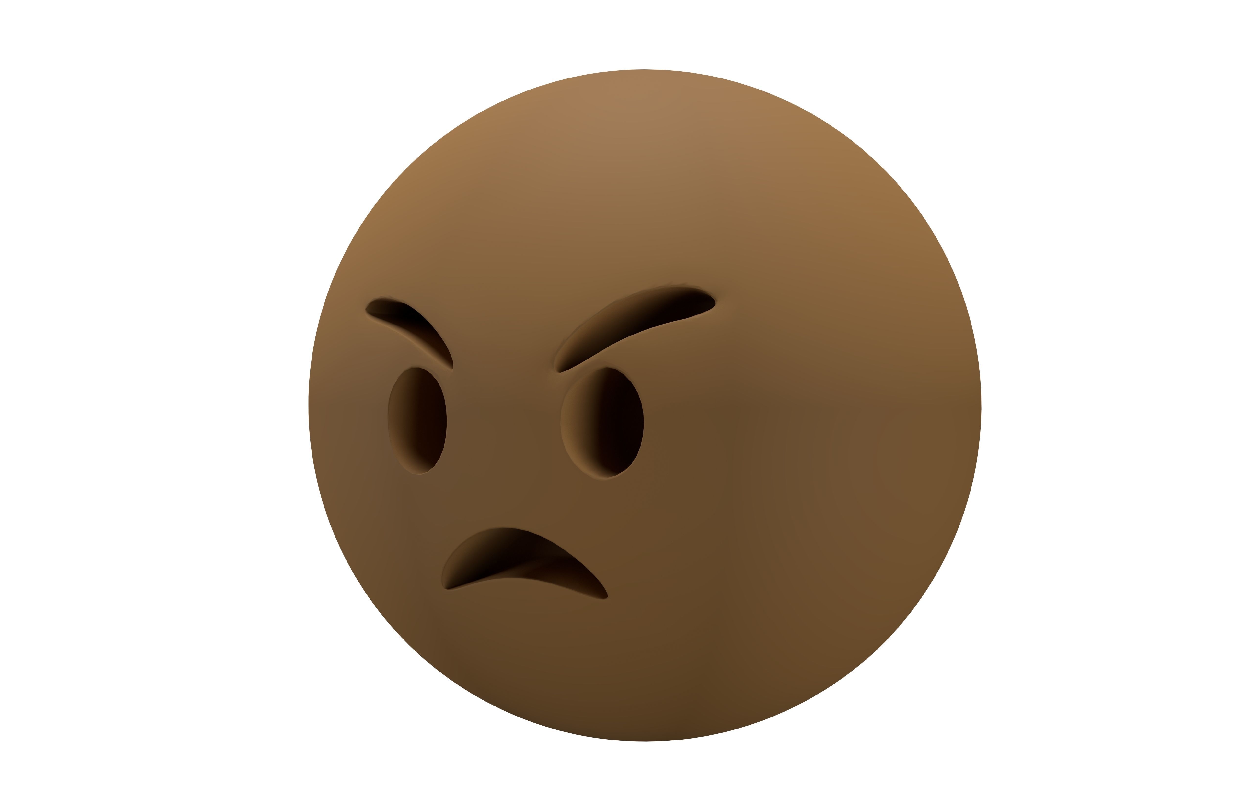 Angry Face v2 003 Low-poly 3D model_1