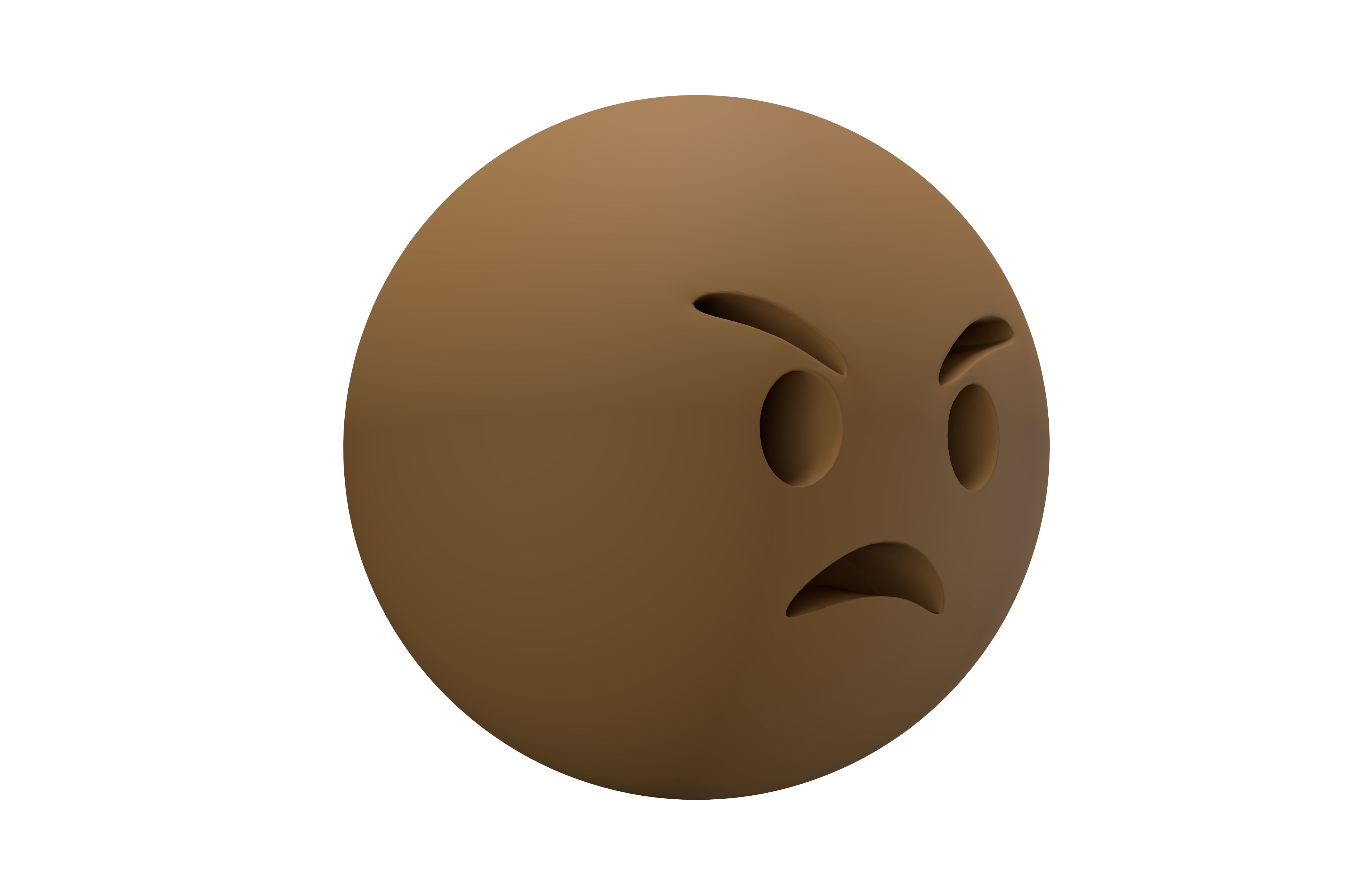 Angry Face v2 003 Low-poly 3D model_3