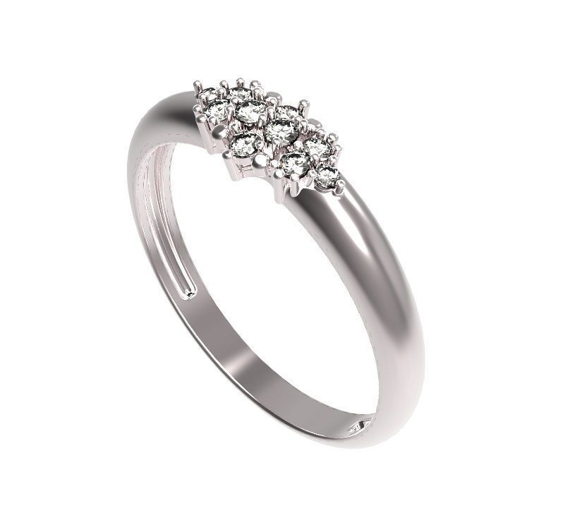 Ring diamond cluster 3D print model_8