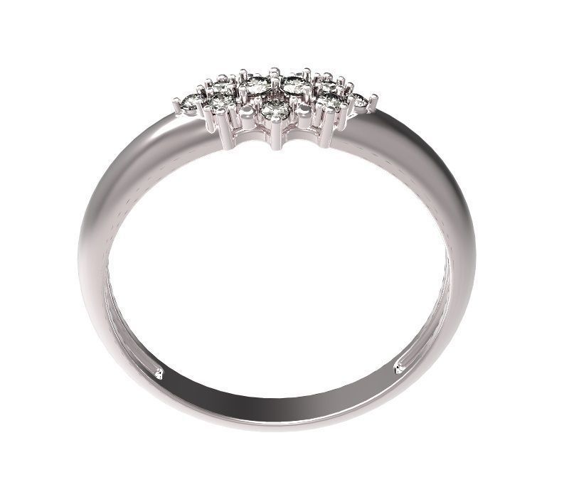 Ring diamond cluster 3D print model_4