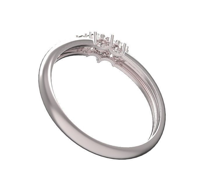 Ring diamond cluster 3D print model_3