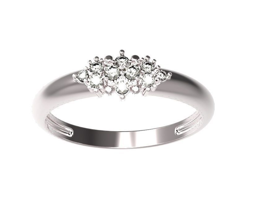 Ring diamond cluster 3D print model_2