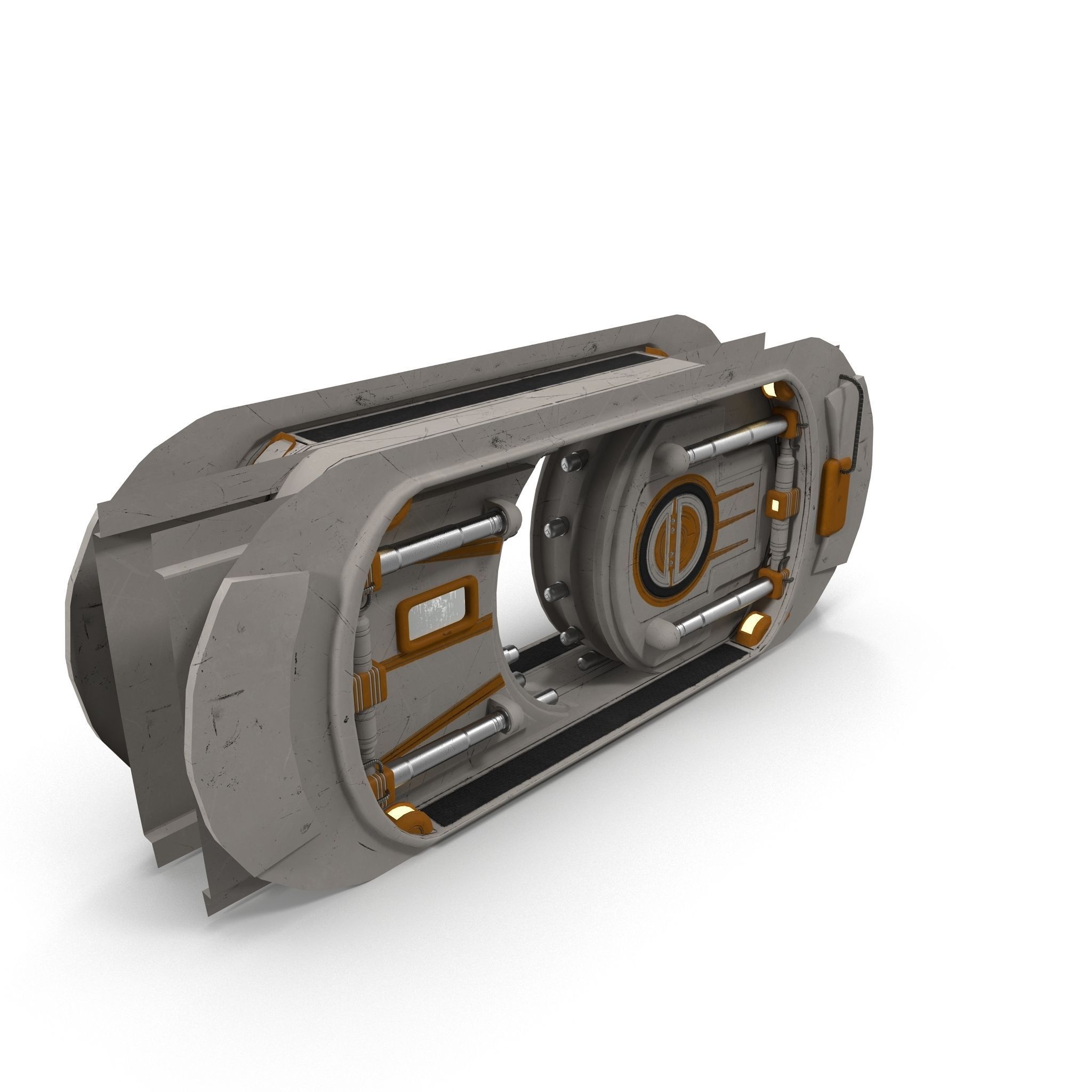 SCI FI Door Low-poly 3D model_1