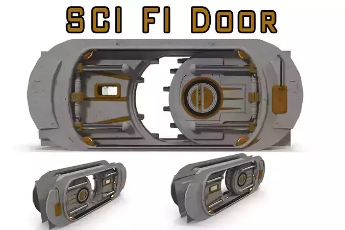 SCI FI Door Low-poly 3D model