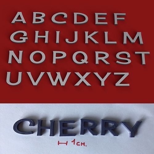 CHERRY uppercase and lowercase 3D Letters STL FILE 3D print model