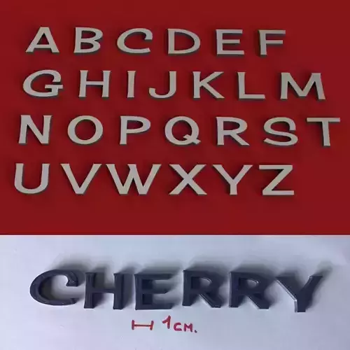 CHERRY uppercase and lowercase 3D Letters STL FILE 3D print model CHERRY uppercase and lowercase 3D Letters STL FILE 3D print model
