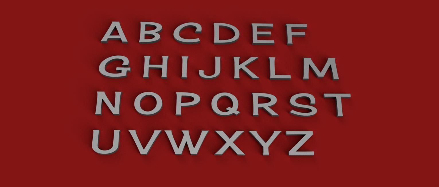 CHERRY uppercase and lowercase 3D Letters STL FILE 3D print model_8