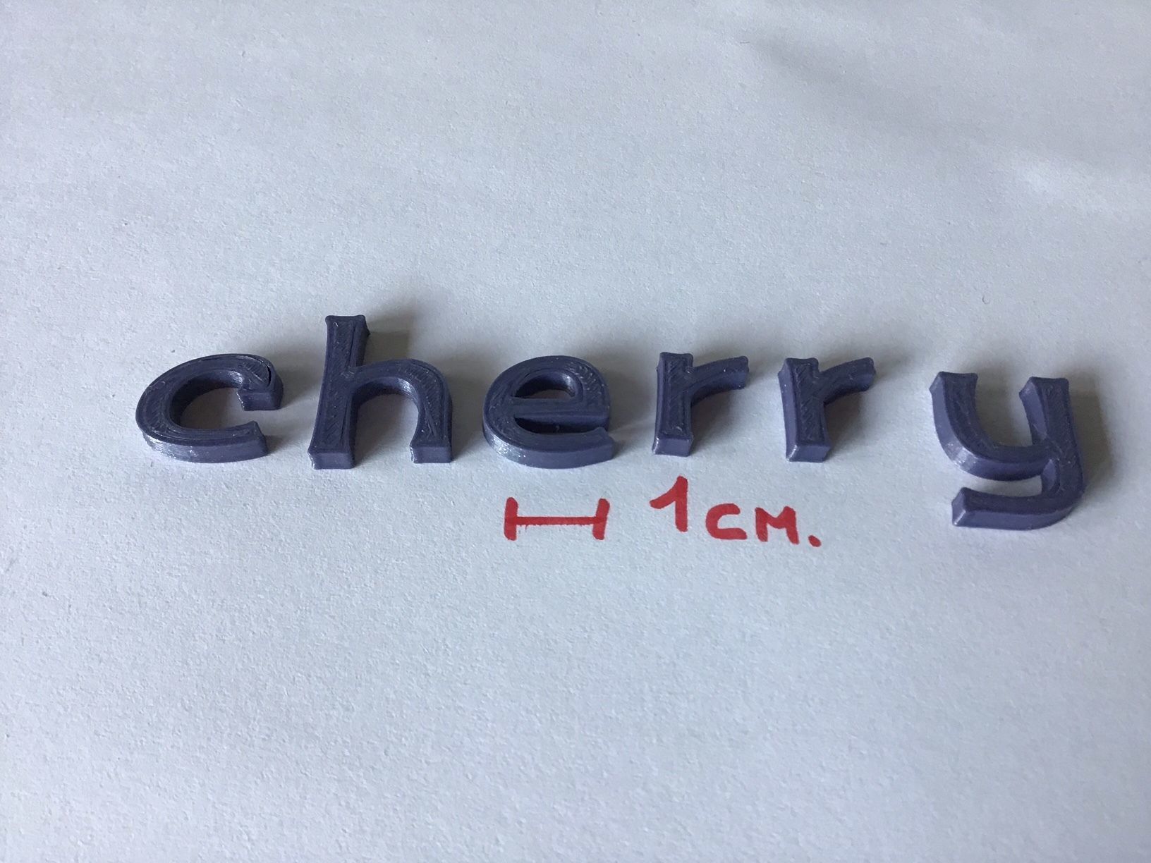 CHERRY uppercase and lowercase 3D Letters STL FILE 3D print model_6
