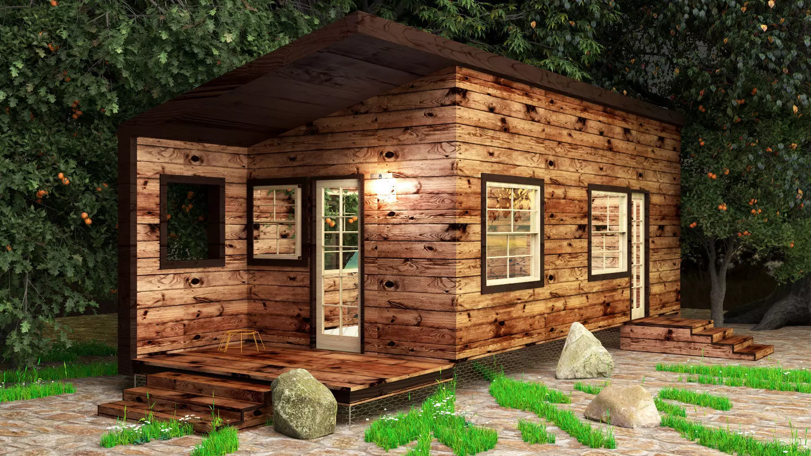3d House Model tiny in woods 3D model_0
