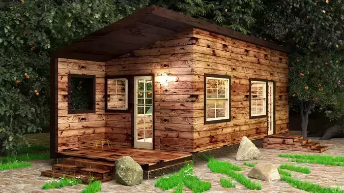 3d House Model tiny in woods 3D model 3d House Model tiny in woods 3D model