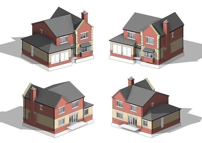 English 4 Bed detached house  3D model
