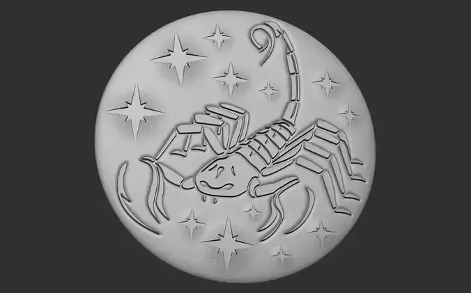 Fantasy zodiac sign scorpio pendant 3D print model Free 3D print model