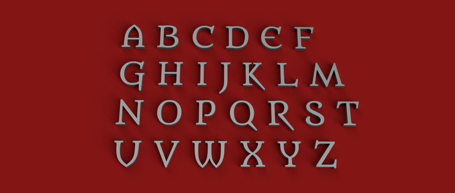 METAMORPH uppercase and lowercase 3D Letters STL FILE 3D print model_8