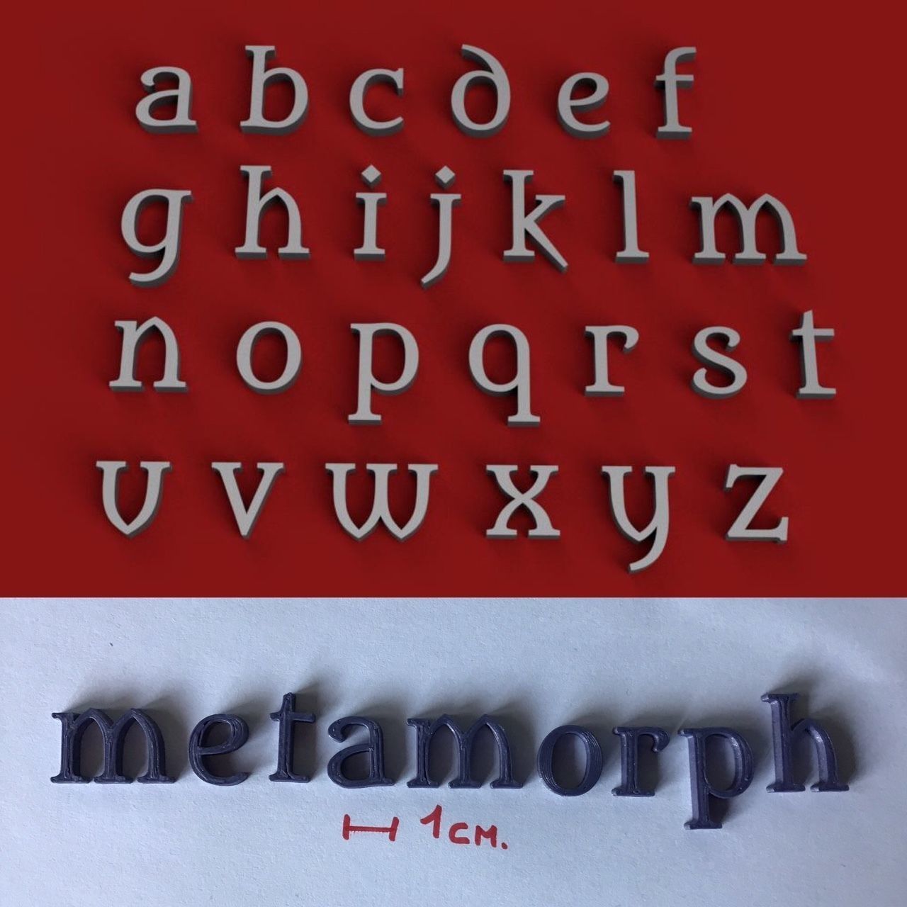 METAMORPH uppercase and lowercase 3D Letters STL FILE 3D print model_1